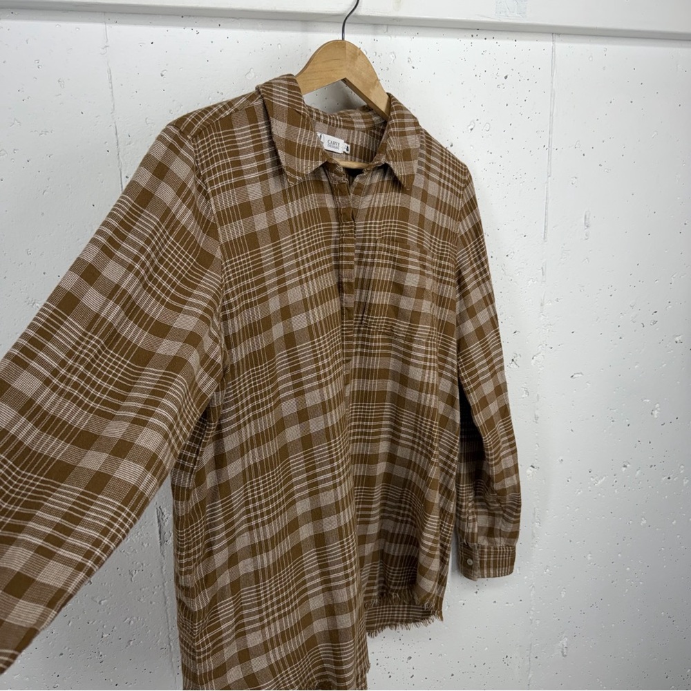 Carve Designs Sawyer Women’s XL Twill Coco Plaid Raw Hem Flannel Shirt - Picture 6 of 13